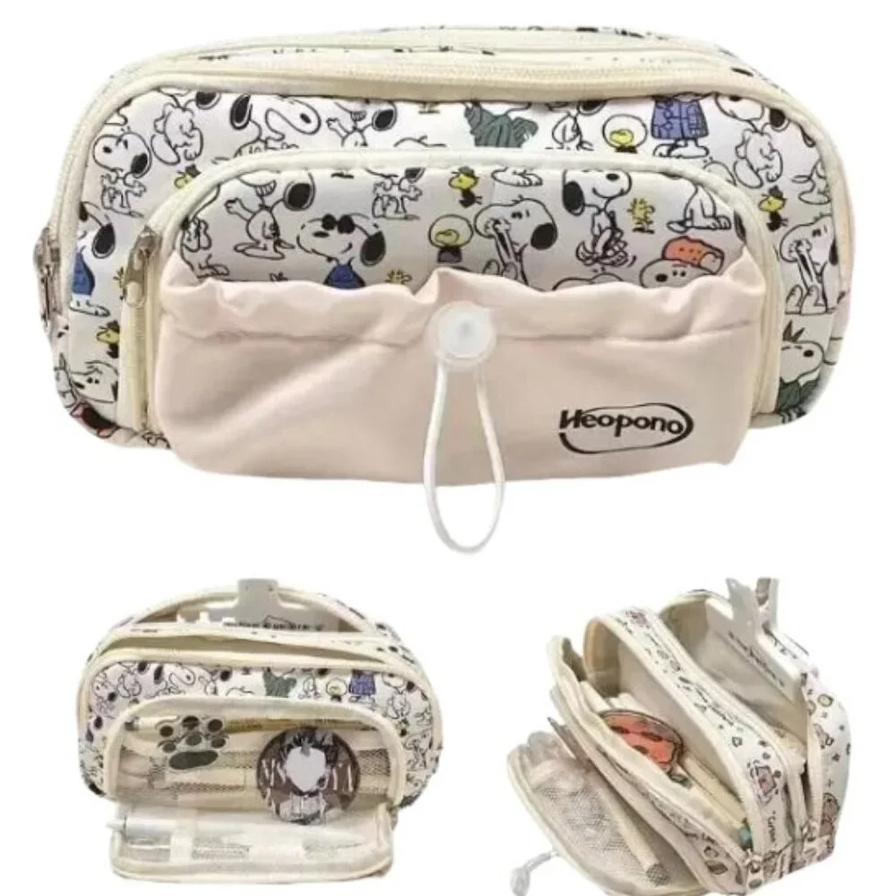 Snoopy Multi-Compartment Zipper Pencil Case Organizer Pouch - Picture 1 of 4